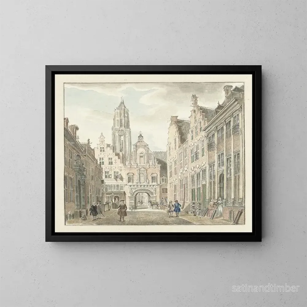 Reproduktion av målningen Rue Nieuwstraat i Utrecht med utsikt över Domtoren – Johanna de Bruyn Reproduktion av målningen Rue Nieuwstraat i Utrecht med utsikt över Domtoren – Johanna de Bruyn