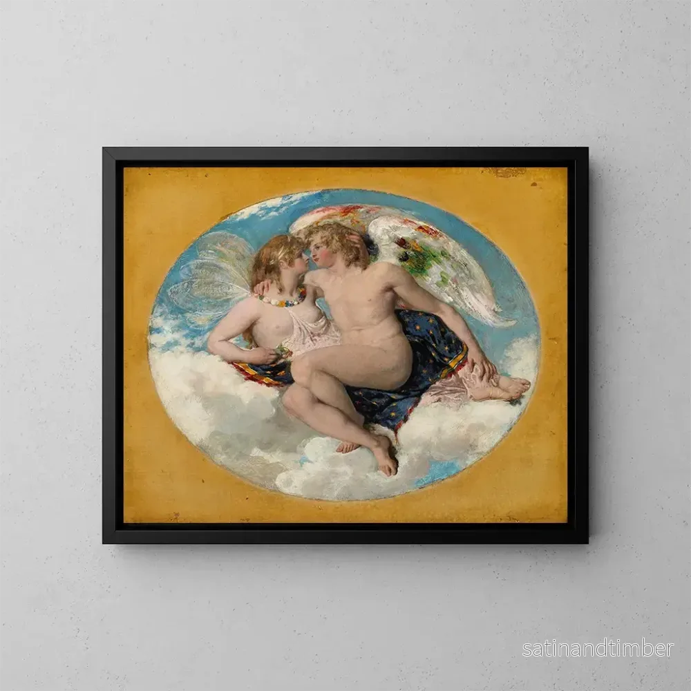 Reproduktion av målningen Cupidon och Psyche - William Etty