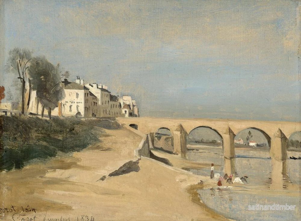 Reproduktion av målningen Pont sur la rivière Saône à Mâcon - Jean-Baptiste-Camille Corot - Bild 2