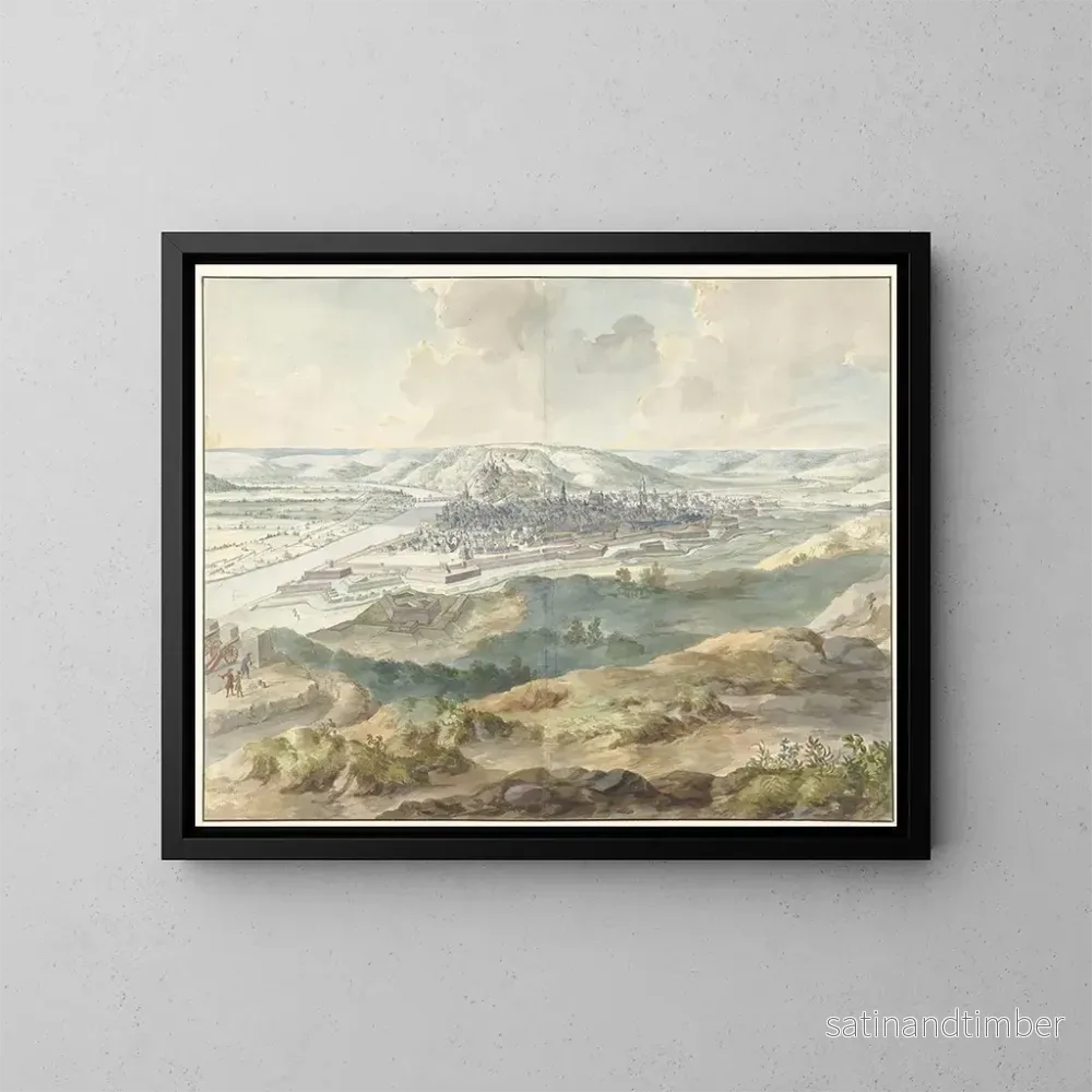 Reproduktion av målningen Vue de Namur depuis l'est pendant le siège de 1695 - Dirk Maas
