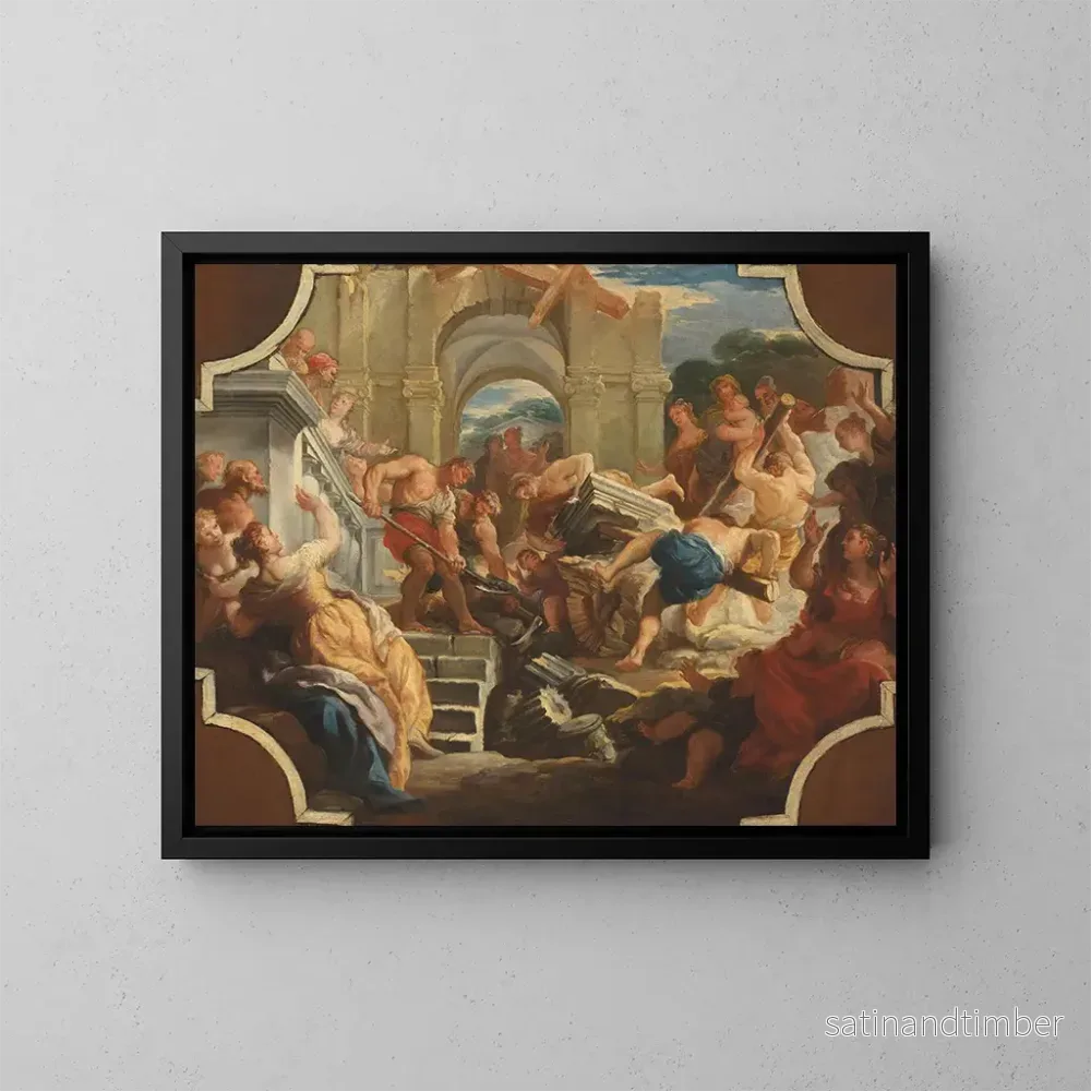 Reproduktion av målningen La Chute du Temple - Paolo de Matteis