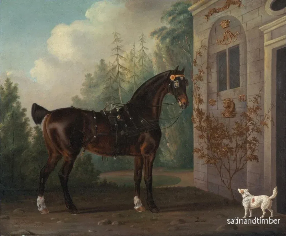 Reproduktion av målningen av Lord Abergavennys svarta häst med vagn och en terrier - Thomas Gooch - Bild 2