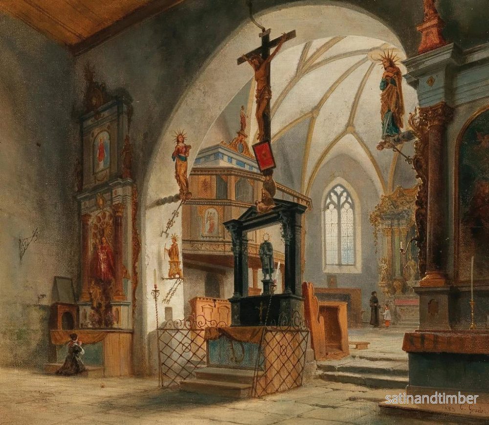 Reproduktion av målningen av Justus kyrka i Flums - Carl Georg Anton Graeb - Bild 2
