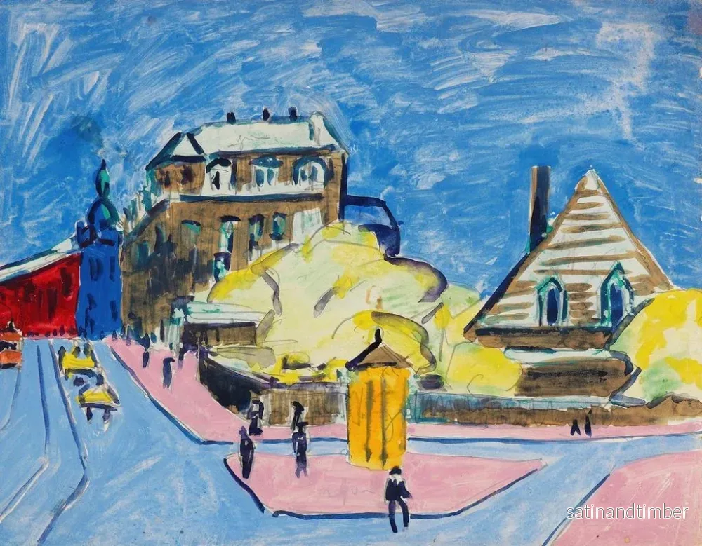 Reproduktion av målningen Vue de rue à Dresde - Ernst Ludwig Kirchner - Bild 2