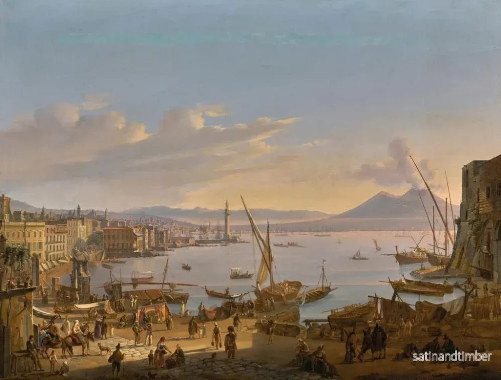 Reproduktion av målningen av Neapel med fyren och Vesuvius i fjärran - Frans Vervloet - Bild 2