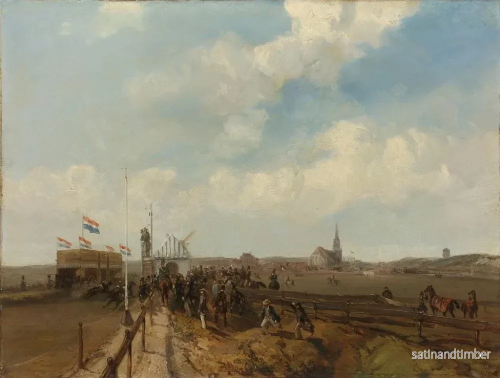 Reproduktion av målningen av racingbanan i Scheveningen öppnad den 3 augusti 1846 - Charles Rochussen - Bild 2