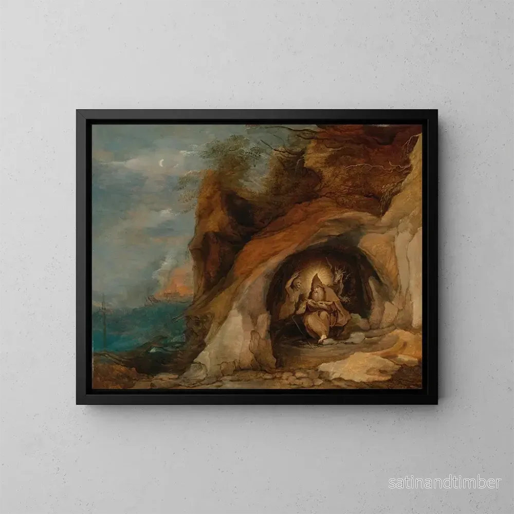 Reproduktion av målningen Landskap med Saint Antoines frestelse – Daniel Seghers Reproduktion av målningen Landskap med Saint Antoines frestelse – Daniel Seghers