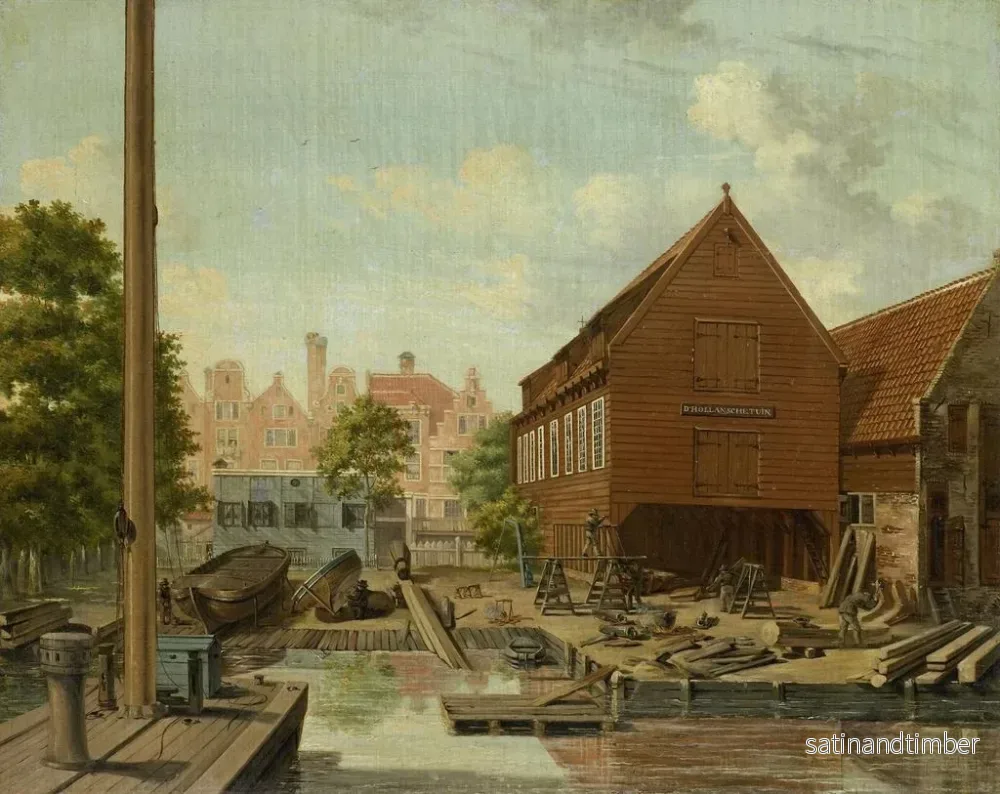 Reproduktion av målningen av hamnbygget DHollandsche Tuin på Bickers Eiland i Amsterdam - Pieter Godfried Bertichen - Bild 2