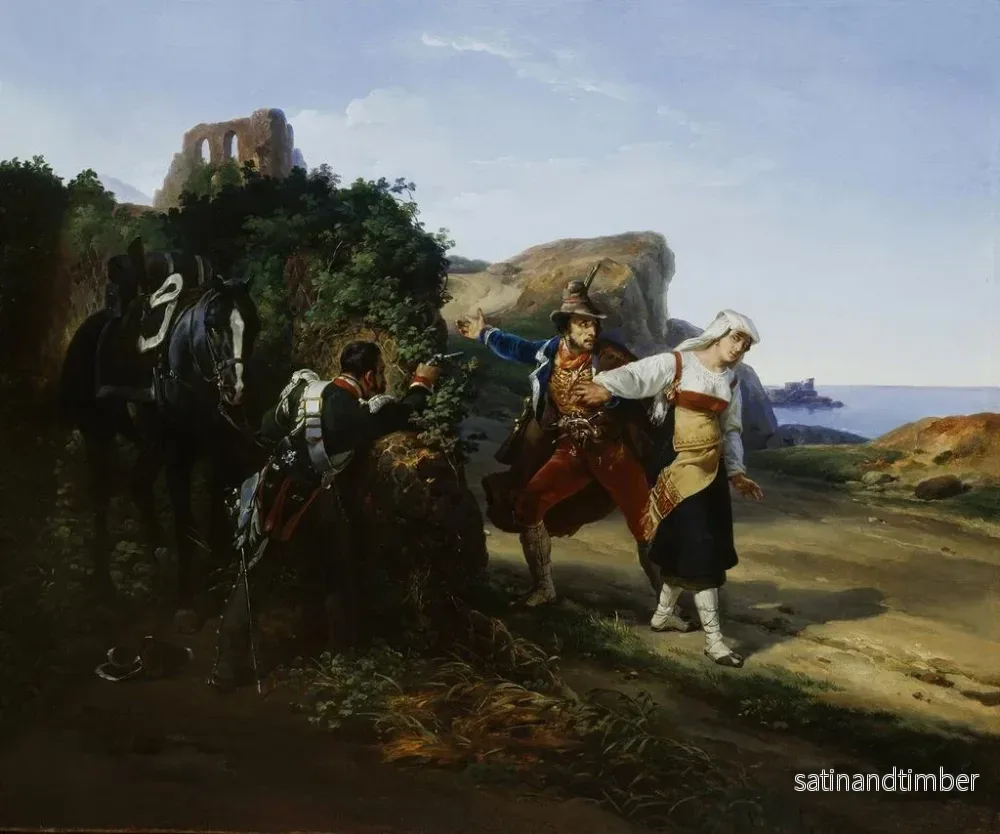 Reproduktion av målningen Le brigand trahi - Horace Vernet - Bild 2