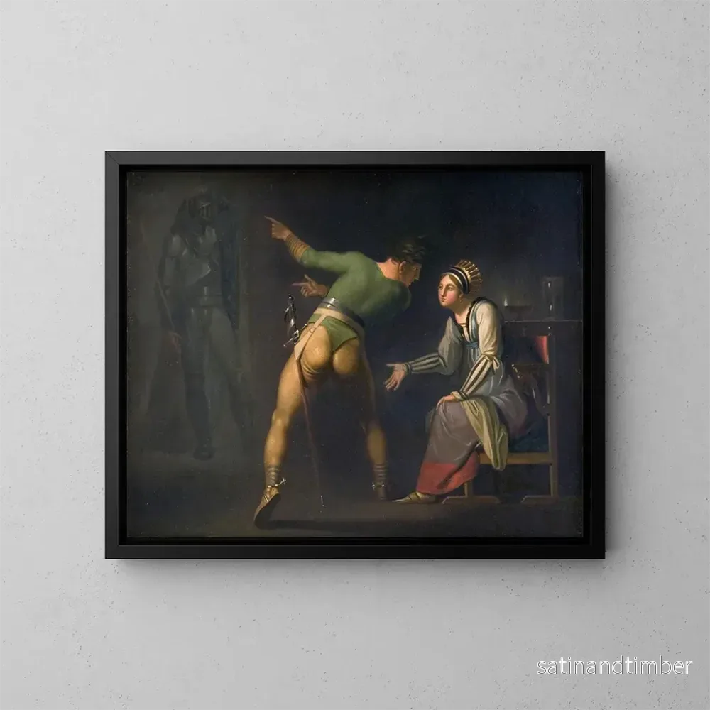 Reproduktion av målningen Hamlet och hans mor, avsnitt ur Hamlet av Shakespeare – Nicolai Abildgaard Reproduktion av målningen Hamlet och hans mor, avsnitt ur Hamlet av Shakespeare – Nicolai Abildgaard