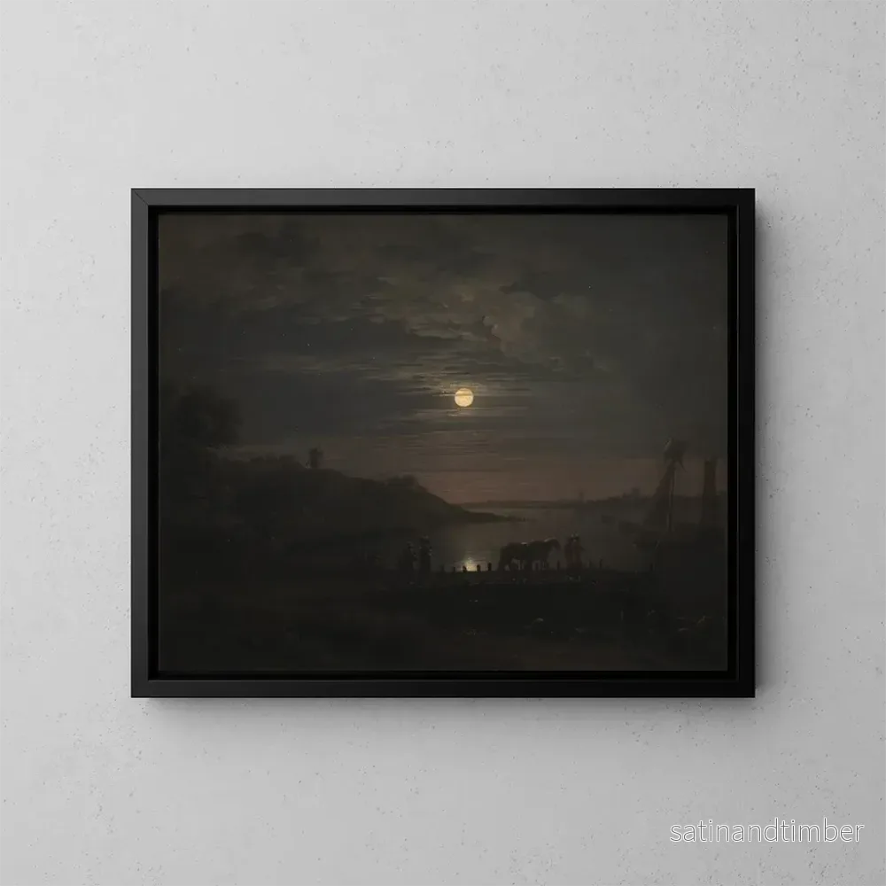 Reproduktion av målningen Le passage sur le Petit Belt à Snoghj au lever de la lune - Jens Juel