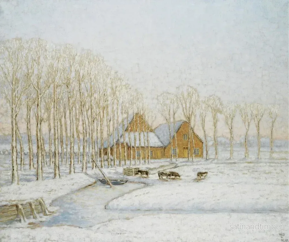 Reproduktion av målningen vinterlandskap - William Degouve de Nuncques - Bild 2