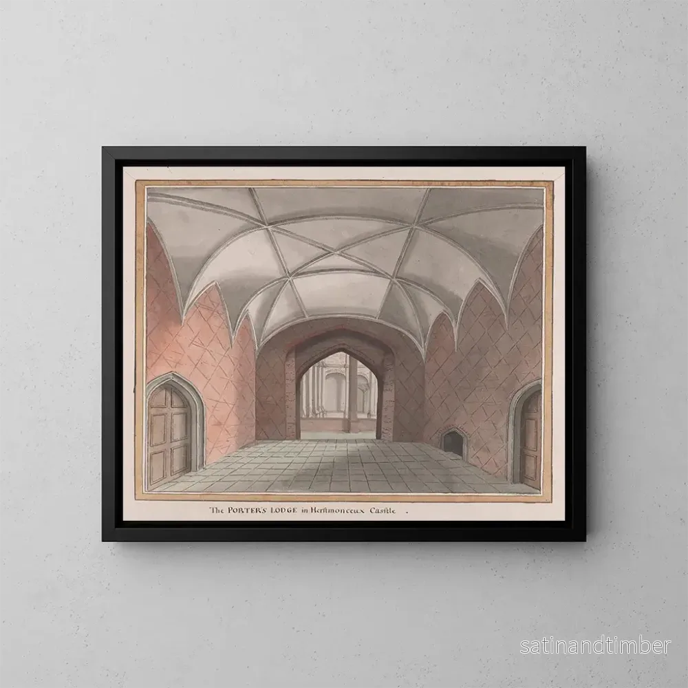 Reproduktion av målningen Le pavillon des portiers du château de Herstmonceux, Sussex de l’Est – James Lambert de Lewes Reproduktion av målningen Le pavillon des portiers du château de Herstmonceux, Sussex de l’Est – James Lambert de Lewes
