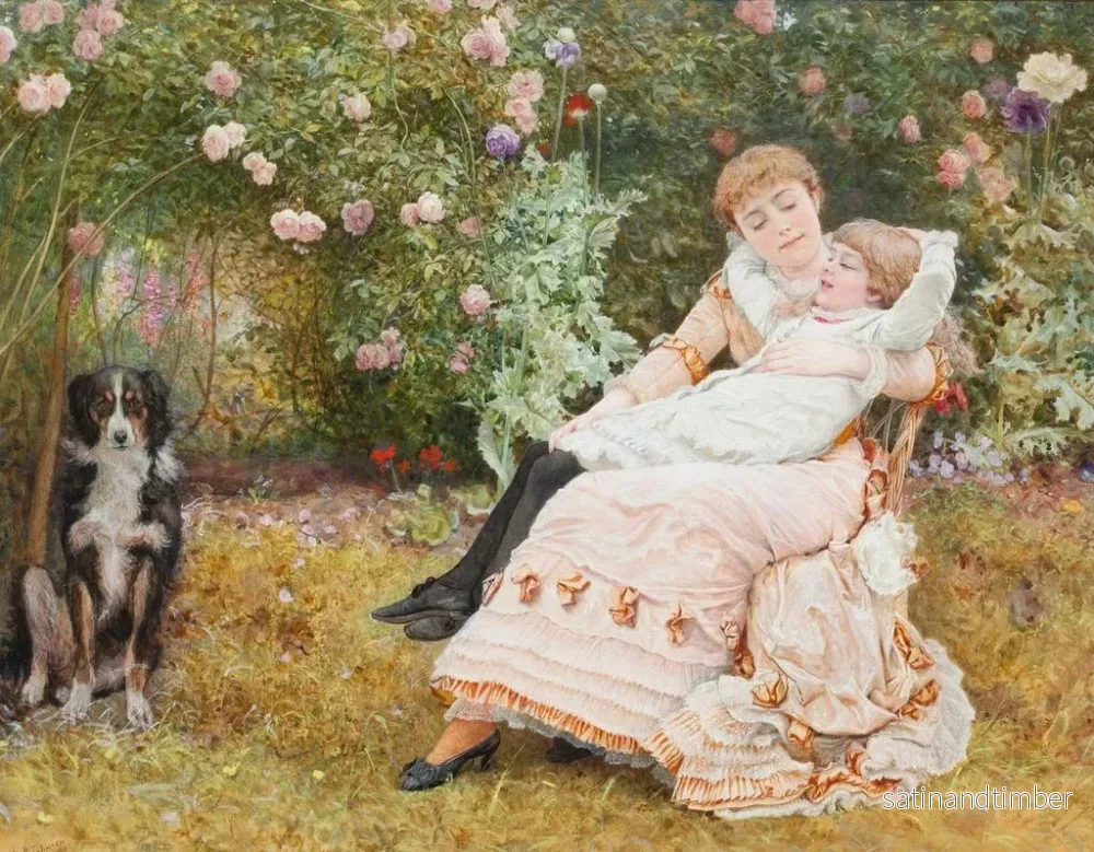 Reproduktion av målningen Lycklig som dagen är lång - Edward Killingworth Johnson - Bild 2