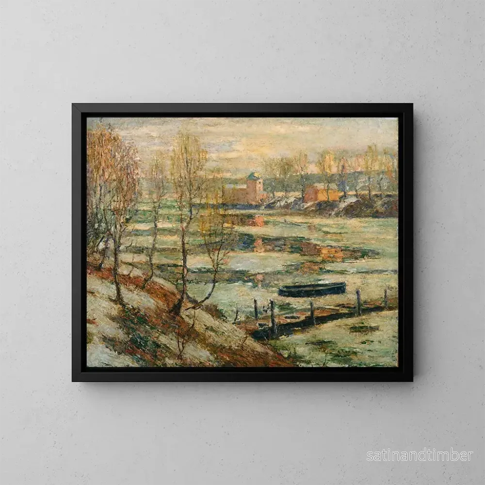 Reproduktion av målningen Glace i floden - Ernest Lawson