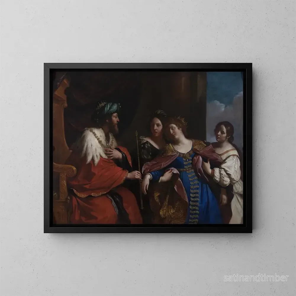 Reproduktion av målningen Esther framför Assuérus - Guercino