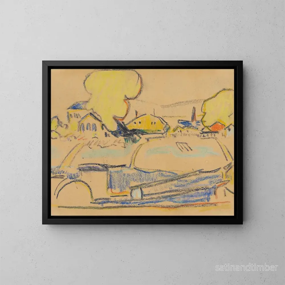 Reproduktion av målningen Landskap nära Dresden – Ernst Ludwig Kirchner