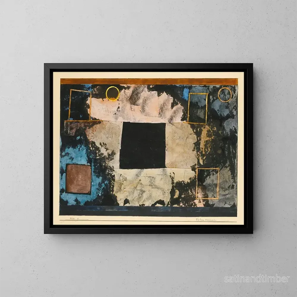 Reproduktion av målningen av rum skurna i berget - Paul Klee