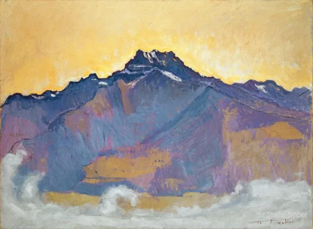 Reproduktion av målningen Les Dents du Midi sedd från Chesires - Ferdinand Hodler - Bild 2