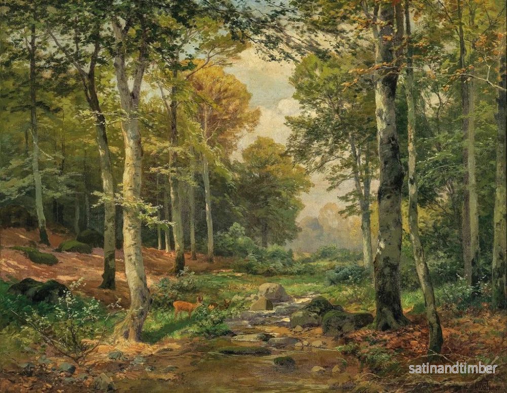 Reproduktion av målningen En solig skog med en rådjur - Heinrich Böhmer - Bild 2