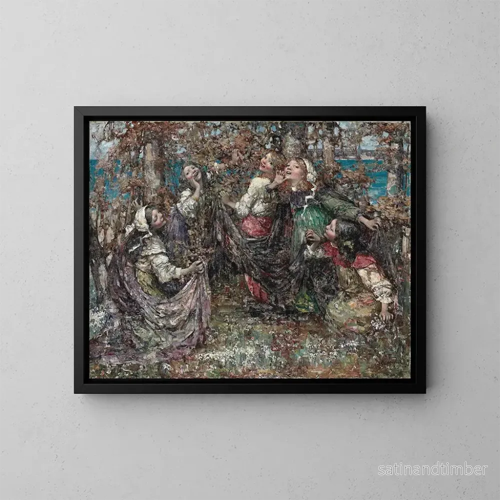 Reproduktion av målningen Ronde des roses - Edward Atkinson Hornel