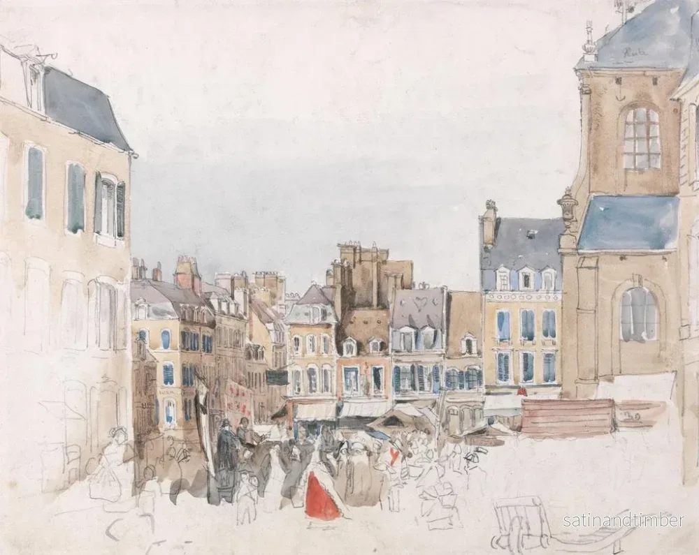 Reproduktion av målningen En fransk marknad - David Cox - Bild 2