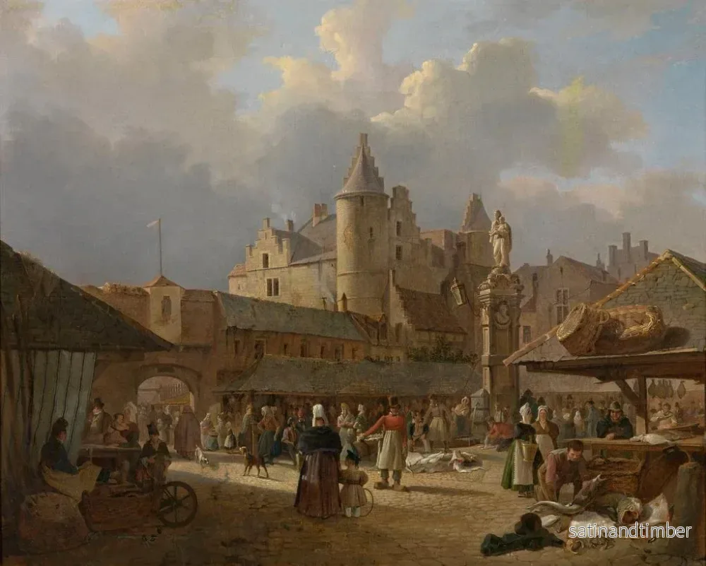 Reproduktion av målningen Le vieux marché aux poissons d'Anvers - François Antoine Bossuet - Bild 2