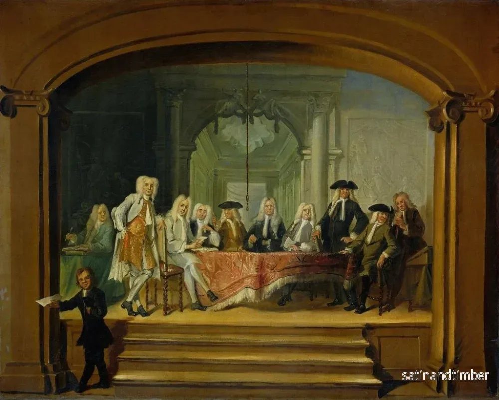 Reproduktion av målningen Les régents de l'orphelinat Aalmoezeniersweeshuis d'Amsterdam 1729 - Cornelis Troost - Bild 2