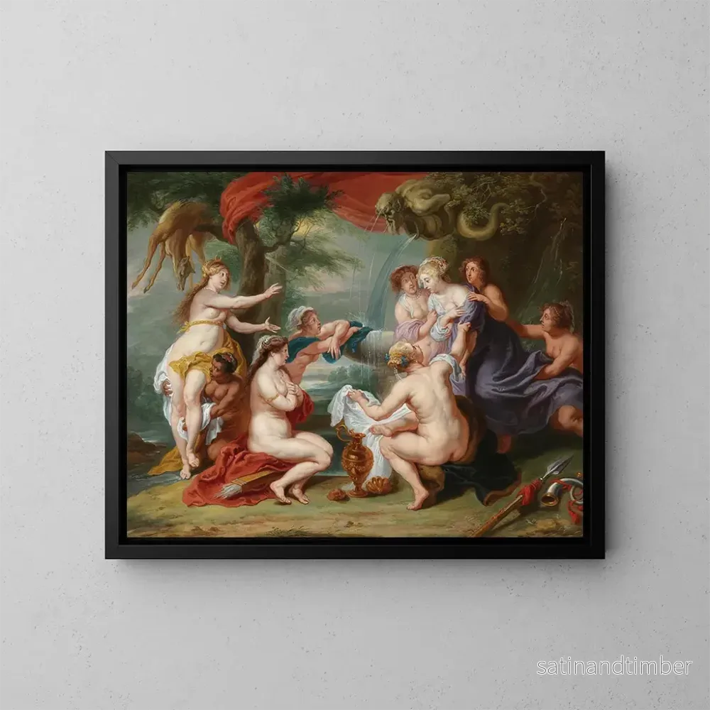 Reproduktion av målningen Diane upptäcker Callistos graviditet - Peter Paul Rubens skola