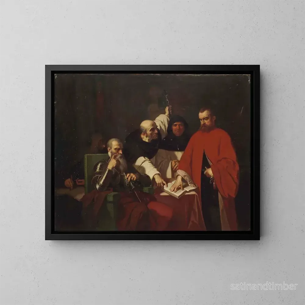 Reproduktion av målningen Le serment de Vargas devant le duc d'Albe - Louis Gallait