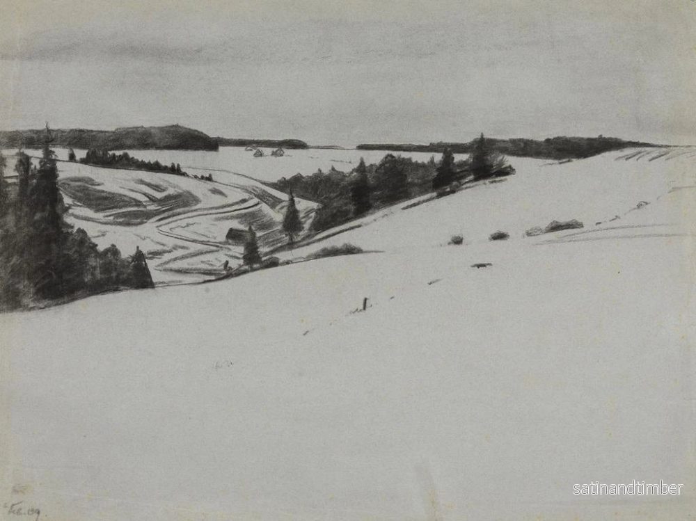 Reproduktion av målningen landskapsbild med snö nära Königsfeld - Gustav Kampmann - Bild 2