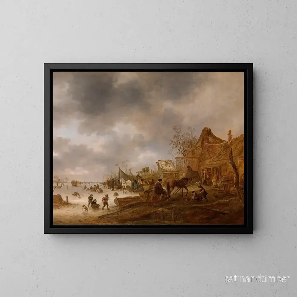 Reproduktion av målningen vinterlandskap - Isaac van Ostade