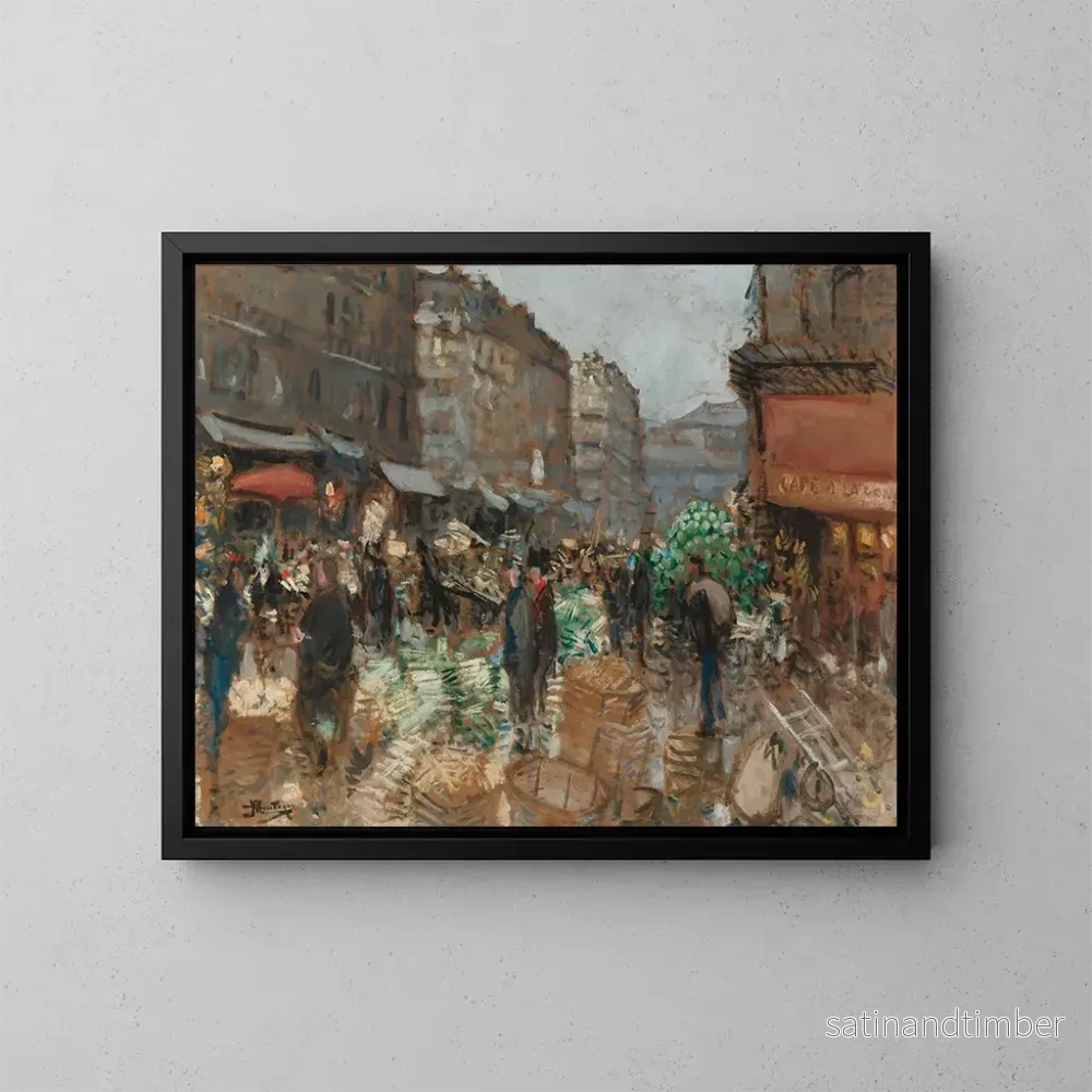 Reproduktion av målningen Les Halles anciennes - Pierre-Eugène Montzin