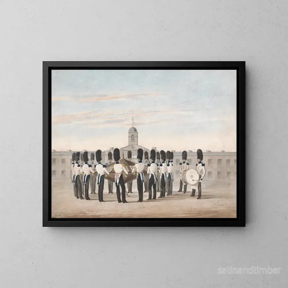 Reproduktion av målningen La bande des 23e fusiliers - Michael Angelo Hayes