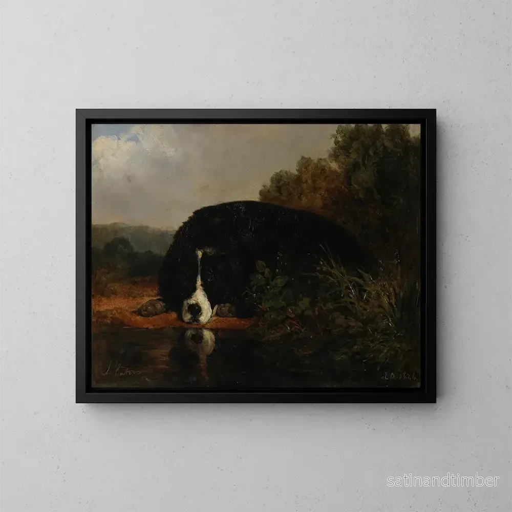 Reproduktion av målningen Pluton, mästarens favorit hund - Jacques-Raymond Brascassat