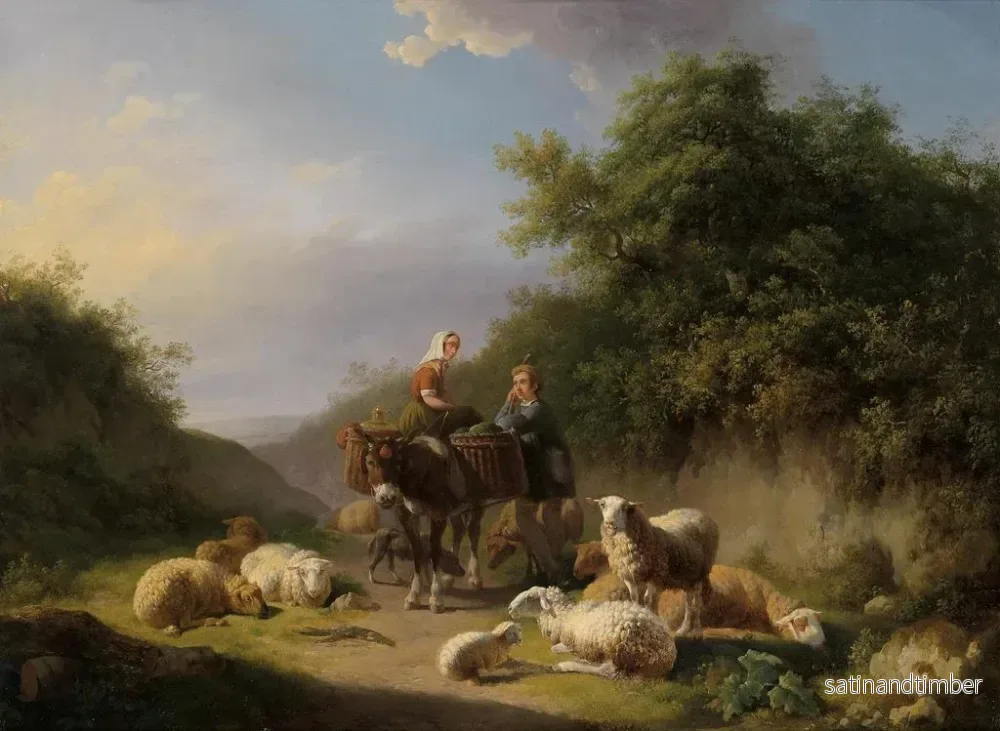 Reproduktion av målningen Bergare och herde - Eugène Joseph Verboeckhoven - Bild 2