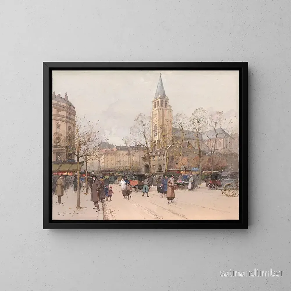 Reproduktion av målningen Vue des boulevards Saint-Germain-des-Prés - Eugène Galien-Laloue