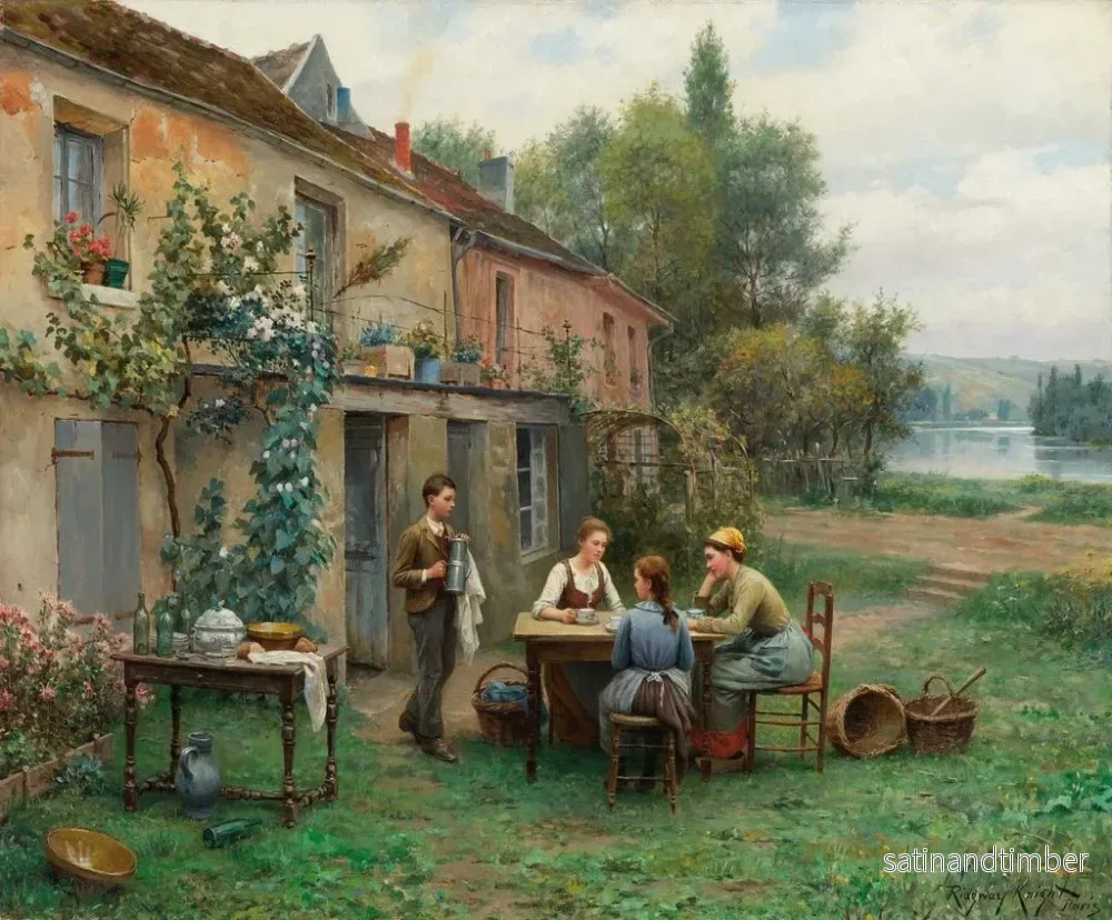 Reproduktion av målningen Café dans le jardin - Daniel Ridgway Knight - Bild 2