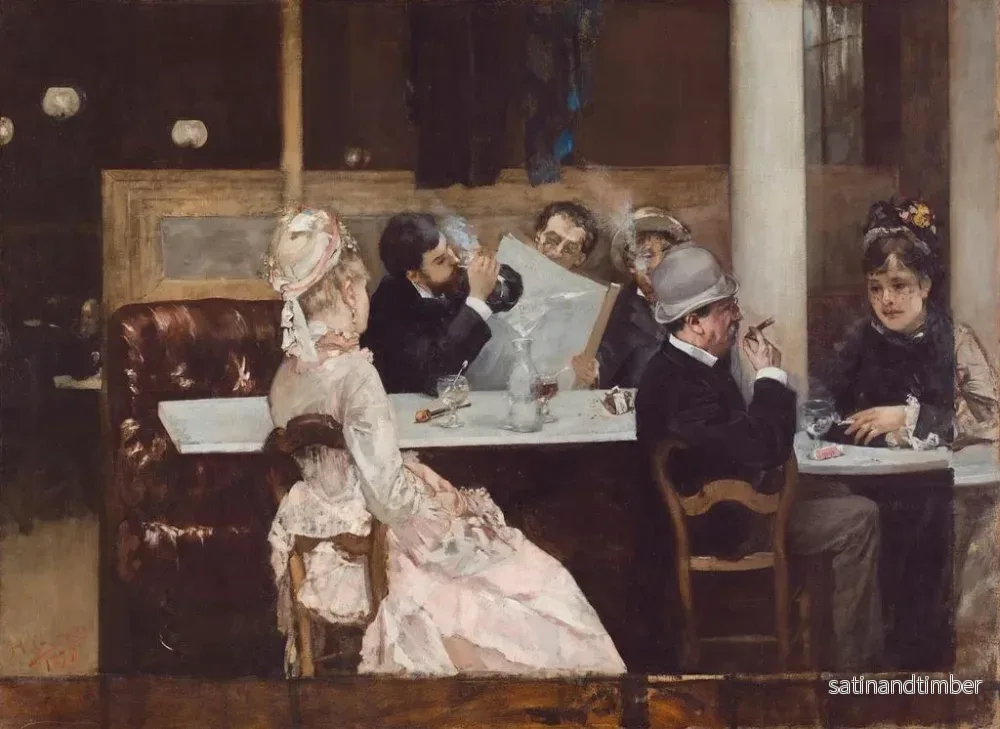 Reproduktion av målningen Scène de café à Paris - Henri Gervex - Bild 2