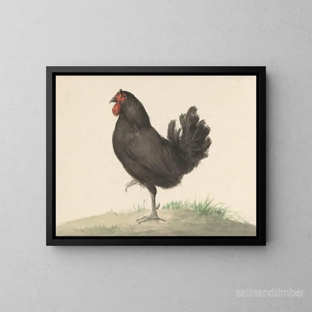Reproduktion av målningen Poule noire debout - Jean Bernard