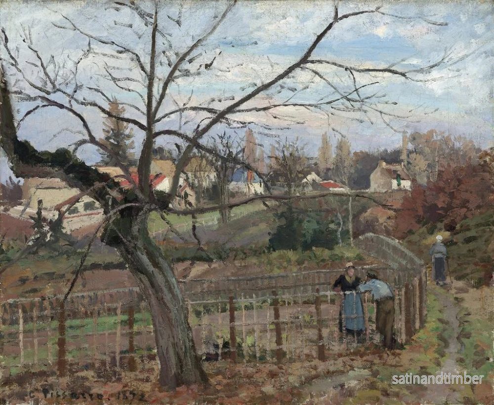 Reproduktion av målningen La clôture - Camille Pissarro - Bild 2