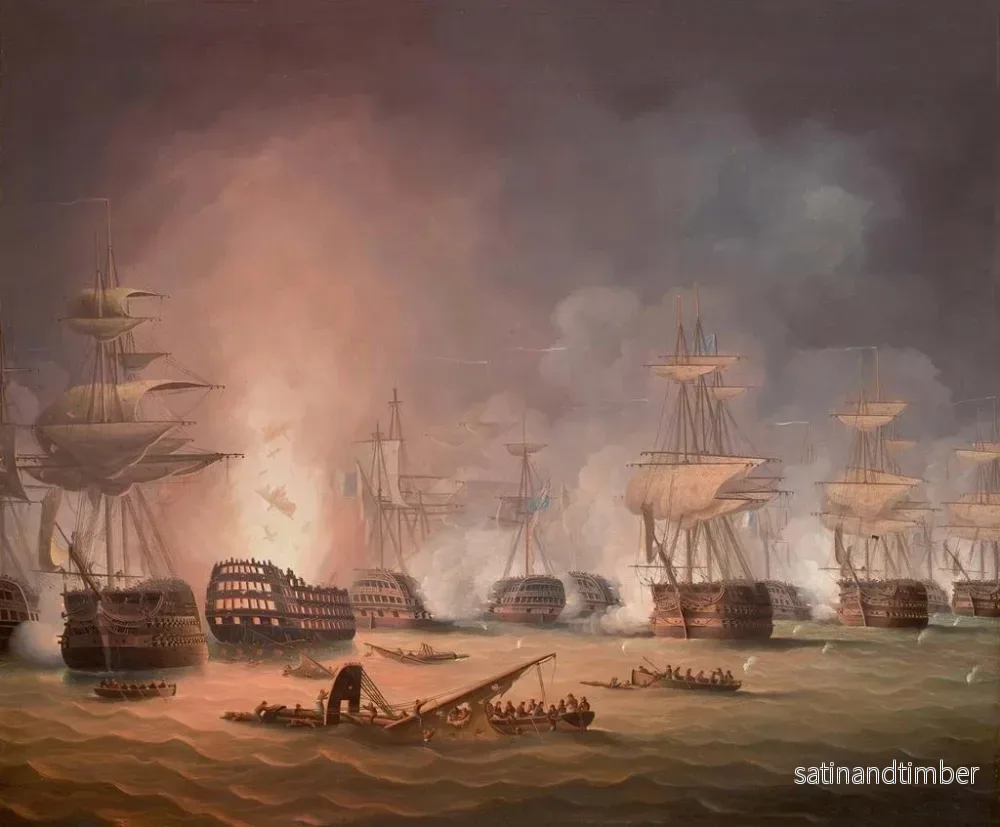 Reproduktion av målningen La bataille du Nil, 1er août 1798 - Thomas Buttersworth - Bild 2
