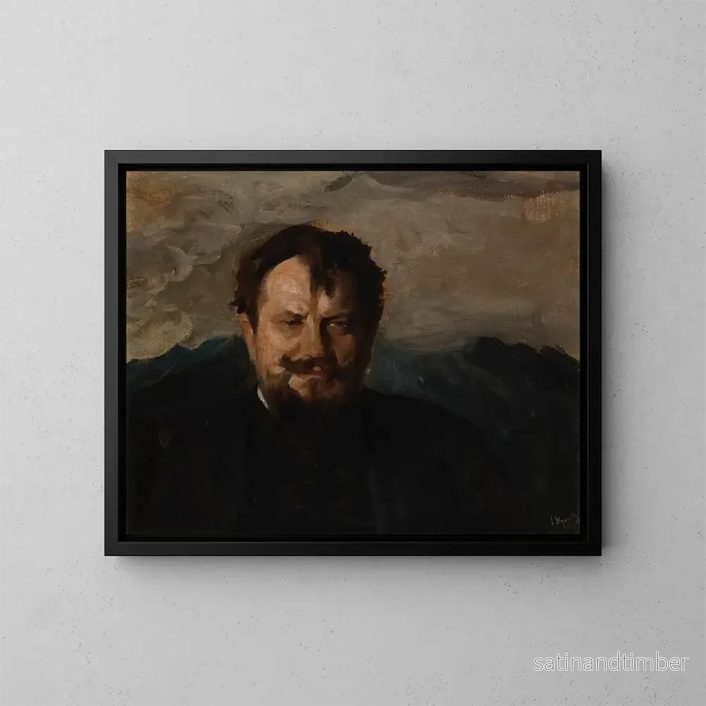 Reproduktion av målningen Portrait de Jan Kasprowicz - Leon Wyczółkowski