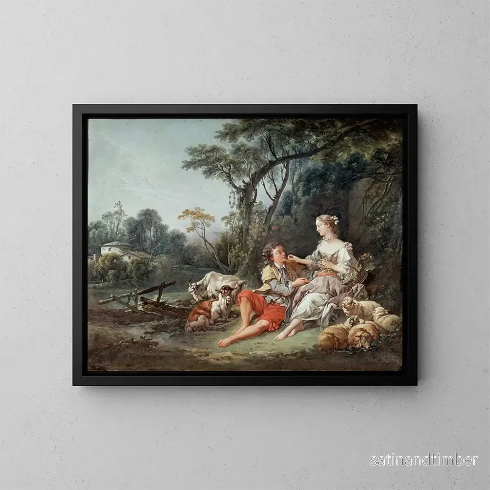 Reproduktion av målningen Tänk på druvorna - François Boucher