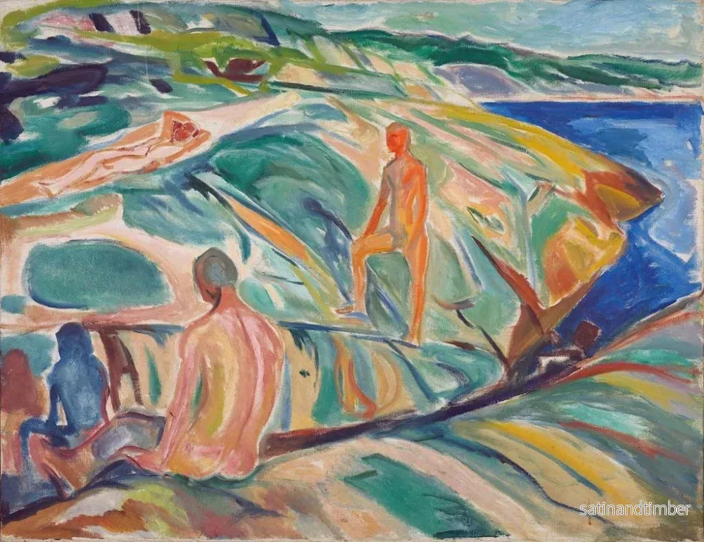 Reproduktion av målningen Män som badar på klippor - Edvard Munch - Bild 2