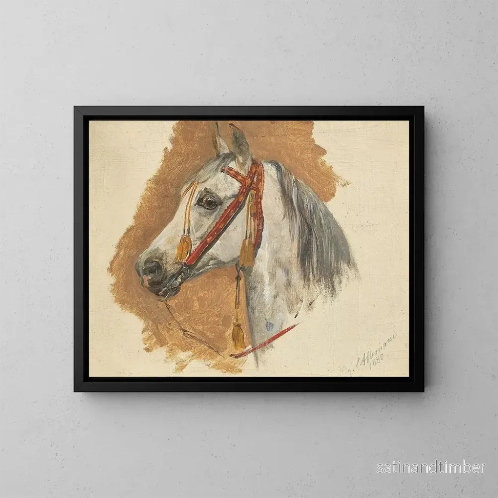 Reproduktion av målningen av Tête de cheval avec bride rouge - Sigmund L'Allemand | L