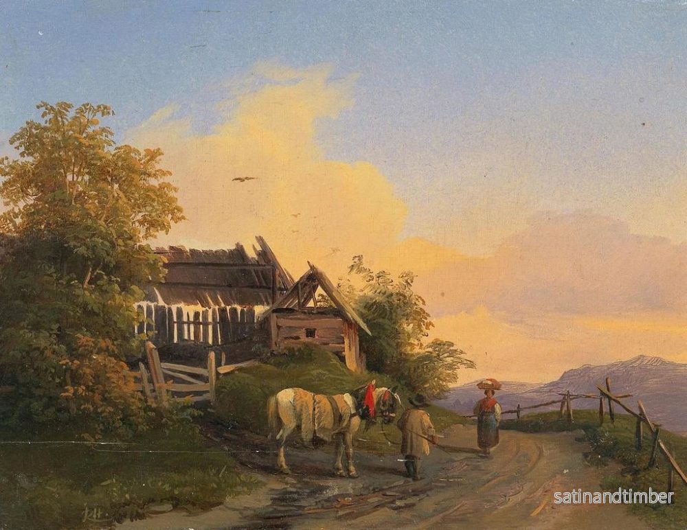 Reproduktion av målningen Åter till hemmet vid skymningen - Ignaz Raffalt - Bild 2