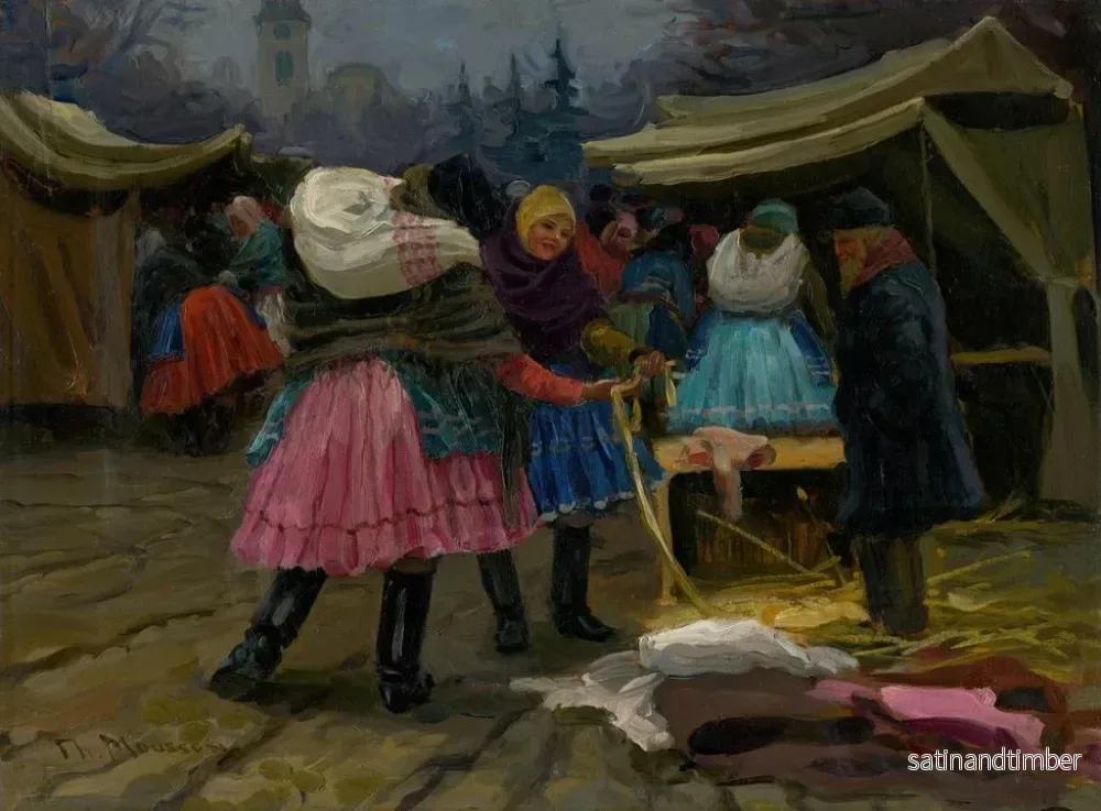 Reproduktion av målningen Sur le marché - Jozef Teodor Mousson - Bild 2