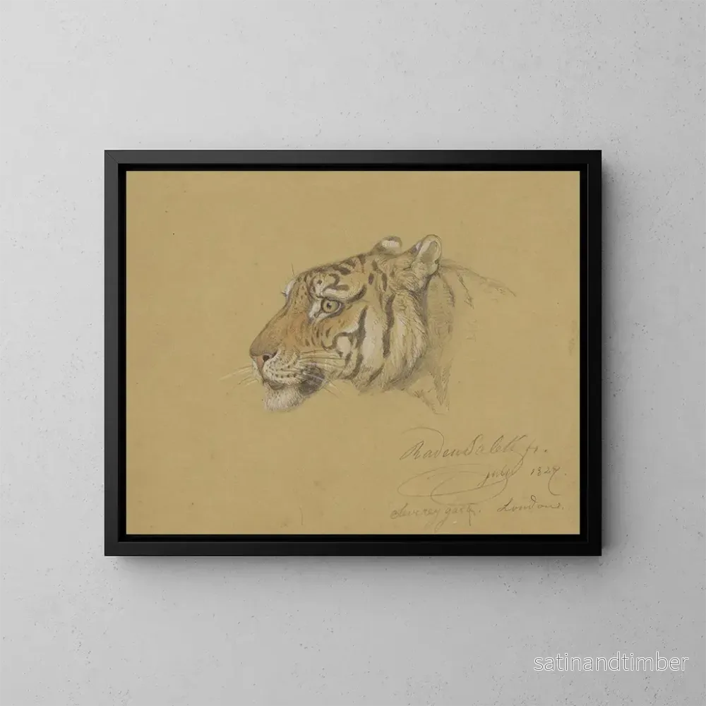 Reproduktion av målningen Tête de tigre - Raden Saleh