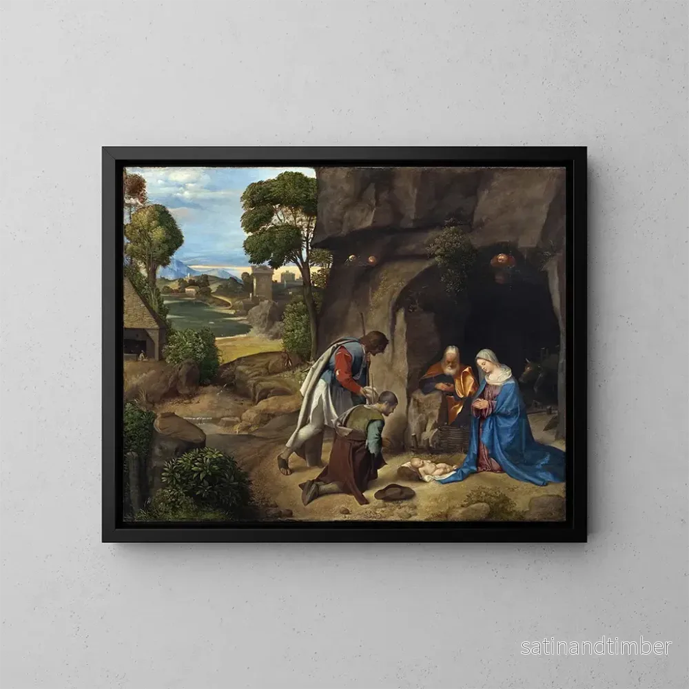 Reproduktion av målningen L'Adoration des bergers - Giorgione
